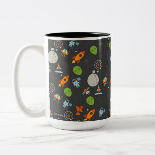 Space Pattern Two-Tone Coffee Mug