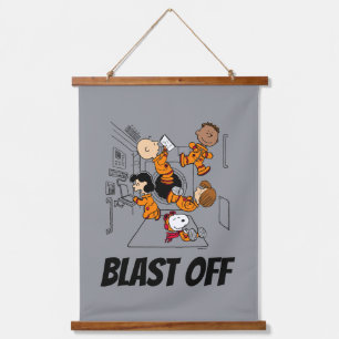 SPACE   Peanuts Gang in Space Hanging Tapestry