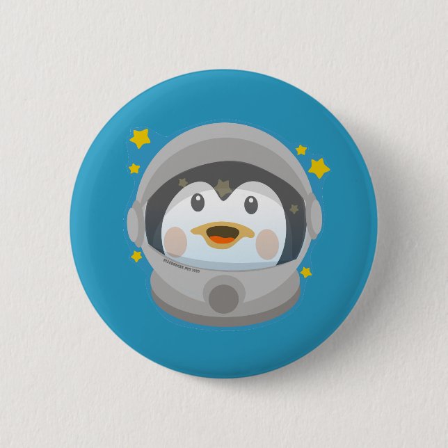 Space Penguin 2 Inch Round Button (Front)