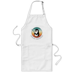 Space Penguin Holding a Light Sword Long Apron