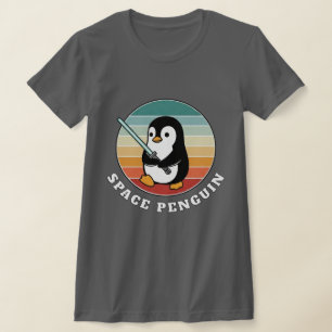 Space Penguin Holding a Light Sword T-Shirt