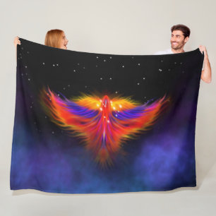 Space Phoenix Nebula Fleece Blanket