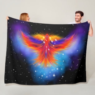 Space Phoenix Nebula Fleece Blanket