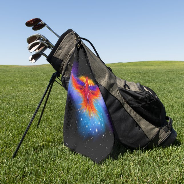 Space Phoenix Nebula Golf Towel (Green)