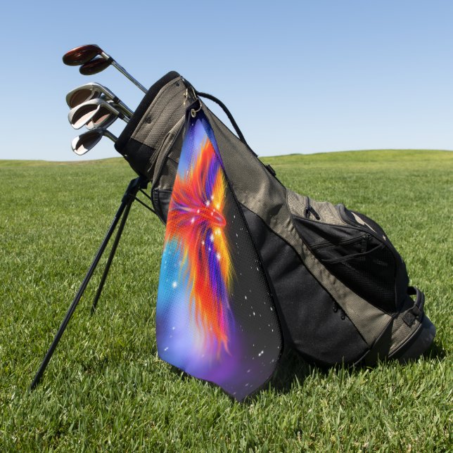 Space Phoenix Nebula Golf Towel (Green)