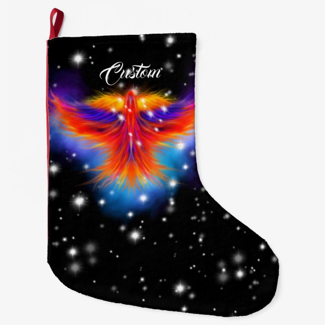 Space Phoenix Nebula Large Christmas Stocking (Front)