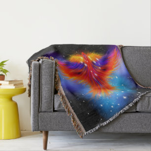 Space Phoenix Nebula Throw Blanket