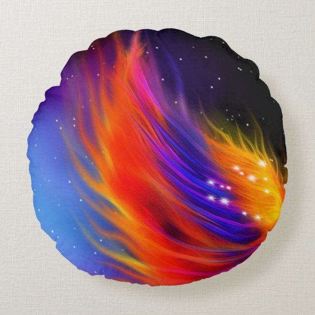 Space Phoenix Wings Round Pillow (Front)