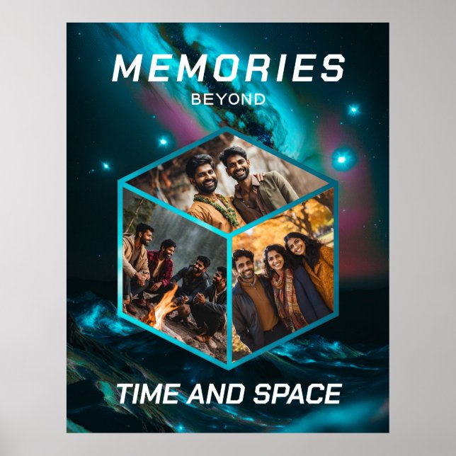 Space Photo Collage in 3D Poster (Front)