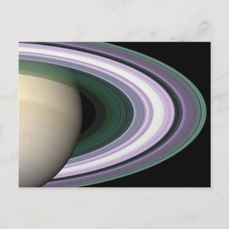 Space Photo Saturn's Rings Postcard