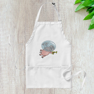 Space Pig Astronaut With A Phaser Standard Apron