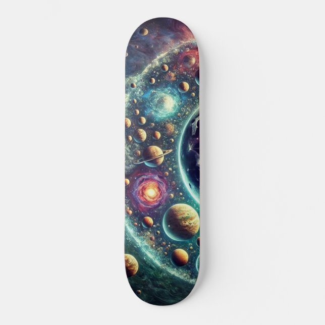 Space & Planet Skateboard Design (Front)