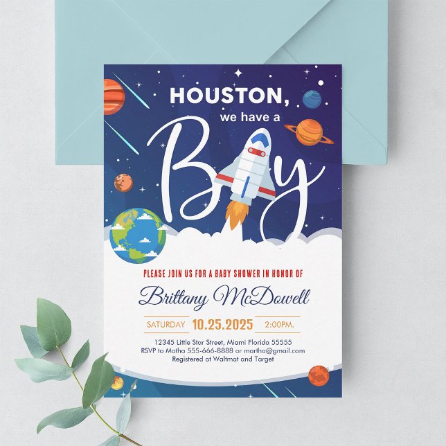 Space Planet Solar System It's a Boy Baby Shower Invitation (Creator Uploaded)
