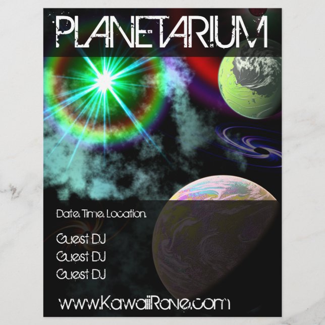 Space Planetarium Custom Rave Flyers (Front)
