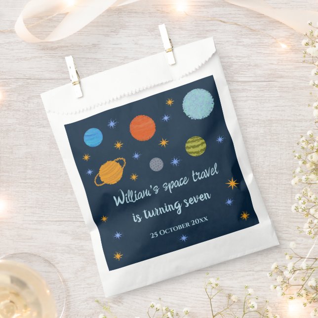 Space Planets Galaxy Stars Boy Gift Favour Bag (Clipped)