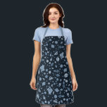 Space Planets Rockets Spaceships Moons Blue Fun Apron<br><div class="desc">Decorate your kitchen with this fun apron. Makes a great gift! 
You can customize it and add text too.
Check my shop for lots more colours and patterns! Let me know if you'd like something custom.</div>