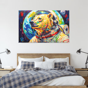 SPACE POLAR BEAR CANVAS PRINT