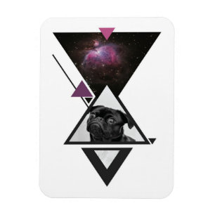 Space Pug Black Pug Dog Gift Idea For Pug Lovers Magnet
