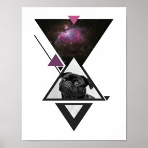 Space Pug   Black Pug Dog Gift Idea For Pug Lovers Poster