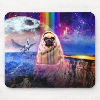Space pug, I come in peace dog Mouse Pad