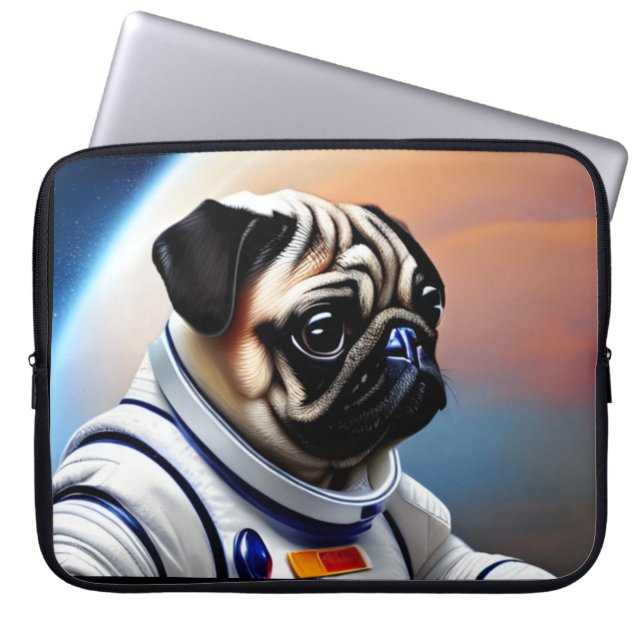 Space Pug Laptop Sleeve (Front)