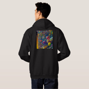 Space Race men black hooded sweatshirt back
