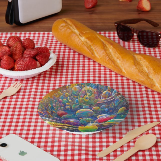 Space Race paper bowl Paper Plate (Picnic)