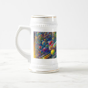 Space Race white stein gold trim