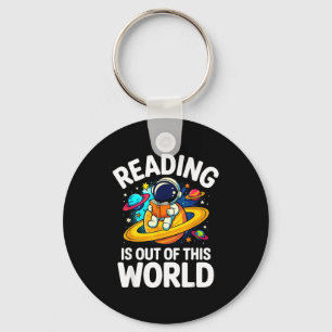 Space reading is out of this world funny book keychain