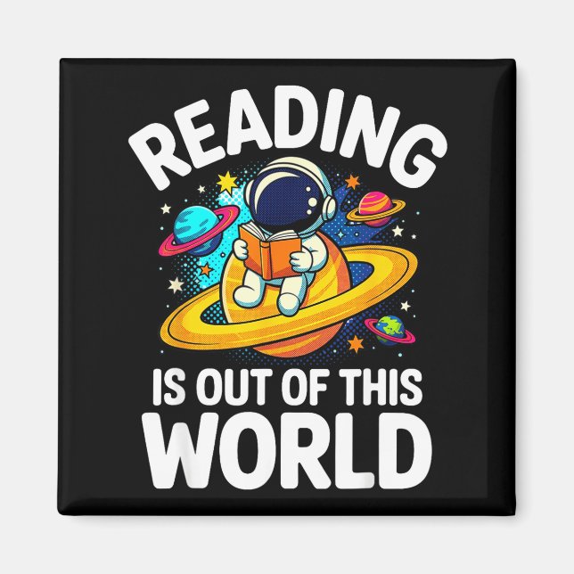 Space reading is out of this world funny book magnet (Front)