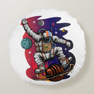 Space Ride Round Pillow