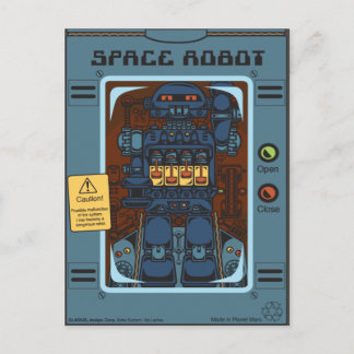 Space Robot Box Toy Postcard