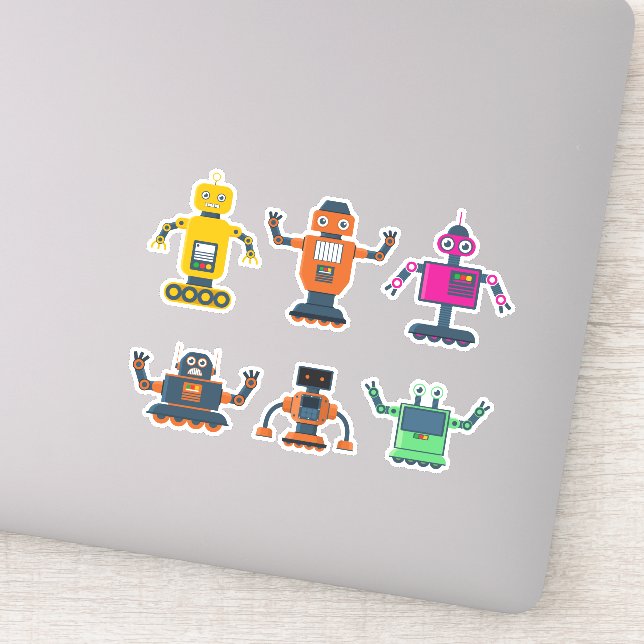 Space Robots Vinyl Stickers (Detail)