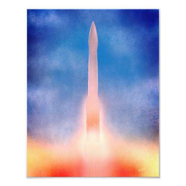 Space Rocket Blasting into Orbit Photo Print (Front)