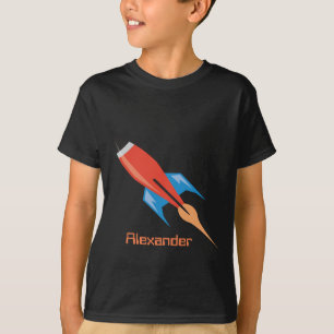 Space Rocket Boys Personal Custom Name T-Shirt