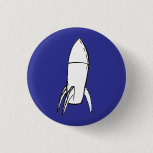Space Rocket from Space Port KARL (blue) 1 Inch Round Button