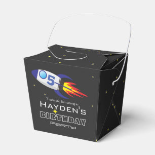 Space Rocket Kids Birthday Custom Age Favor Box