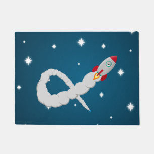 Space Rocket Launch in Space Doormat