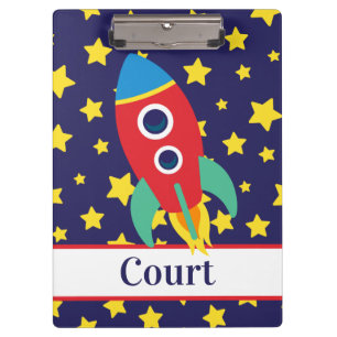 Space Rocket Personalized Clipboard