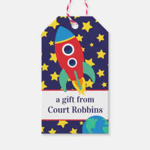 Space Rocket Personalized Gift Tags