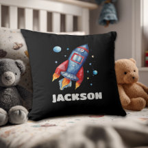 Space Rocket Personalized Kids Cushion