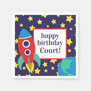 Space Rocket Personalized Party Napkins
