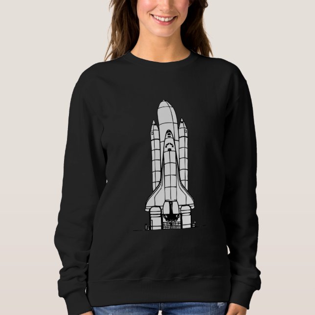Space Rocket Rocket Launch Space Exploration Astro Sweatshirt (Front)