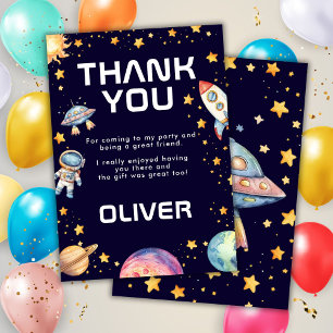 Space Rocket Ship Anniversaire Carte de remercieme