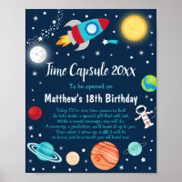 Space Rocket Ship Planet Time Capsule 1st Birthday