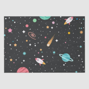 Space Rocket Ships and Planets  Tissue Paper