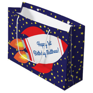 Space Rocket Star Ship 1st Birthday Gift Bag
