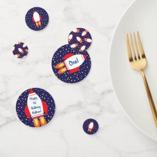 Space Rocket Star Ship 1st Birthday Party Confetti