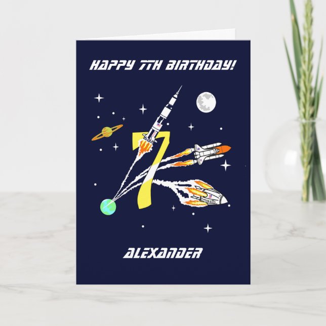 Space Rockets - 7e carte d'anniversaire (Devant)