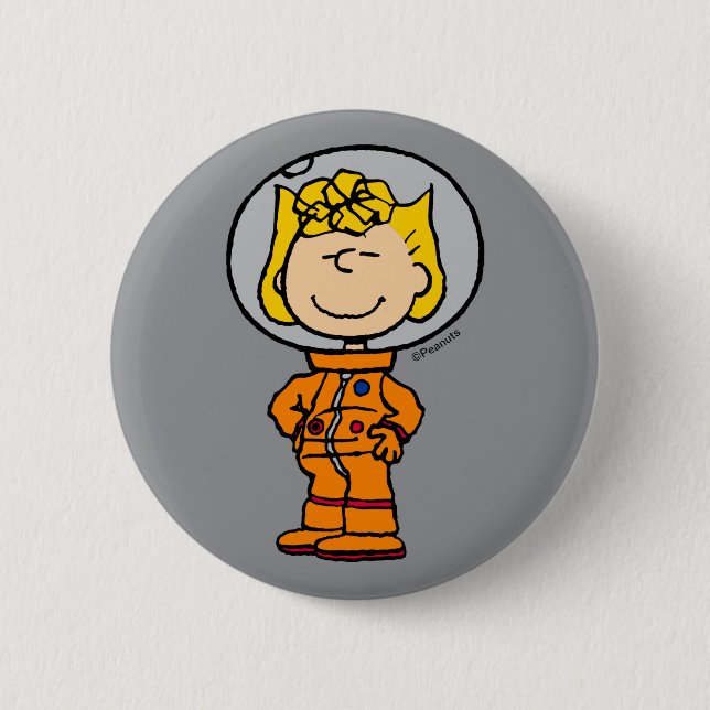 SPACE | Sally Astronaut 2 Inch Round Button (Front)